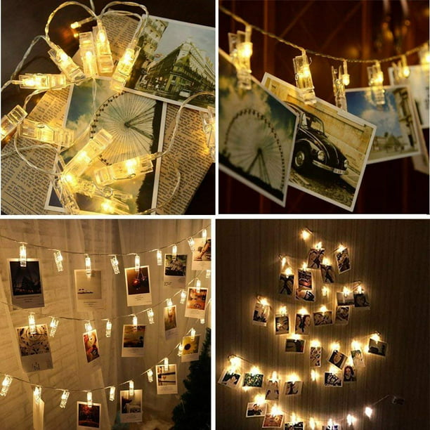 10 LEDs Hanging String Lights with Photo Display Clips for Bedroom Dorm Home